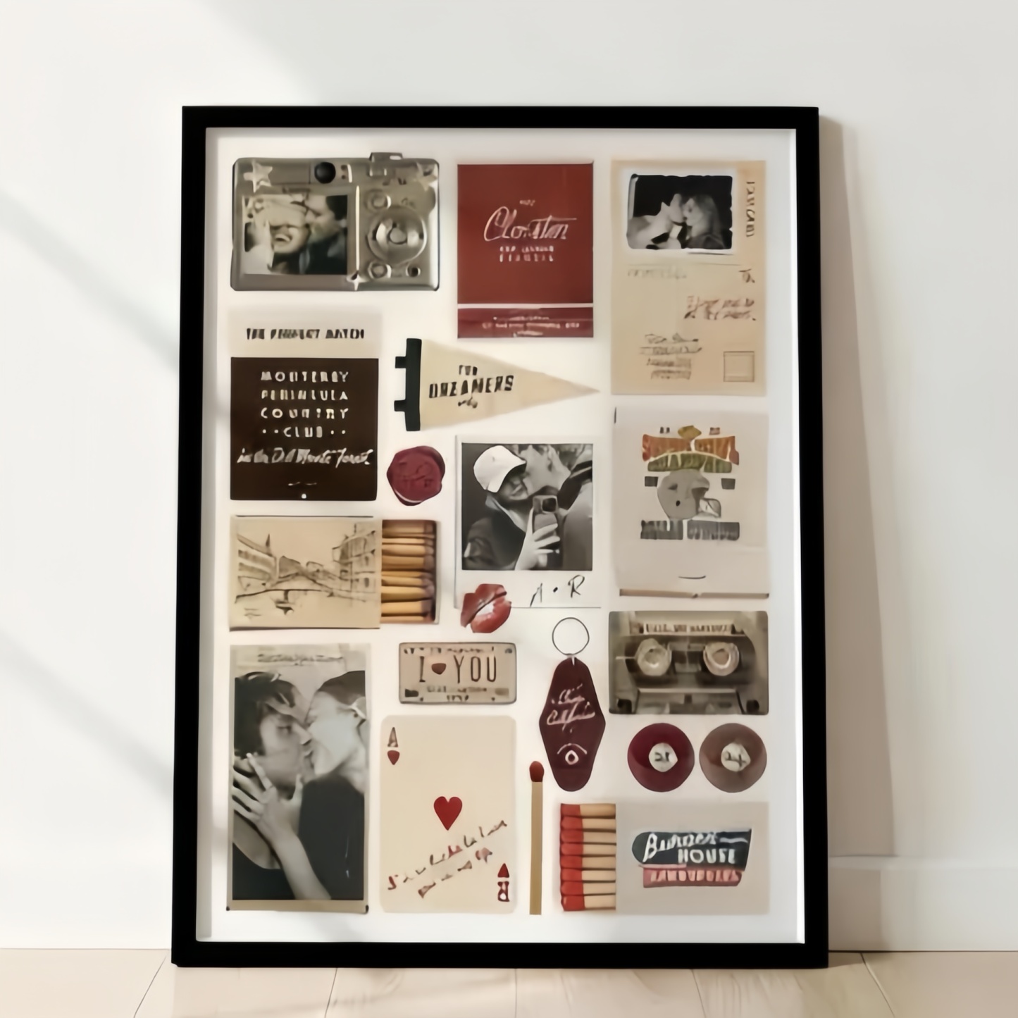 Moldura De Madeira Personalizada Em Formato De Caixa De Fósforos Com Sua Foto E Pôster Impresso Em Formato De Caixa De Fósforos, Decoração De Parede E Presente De Aniversário. - CustWitPT