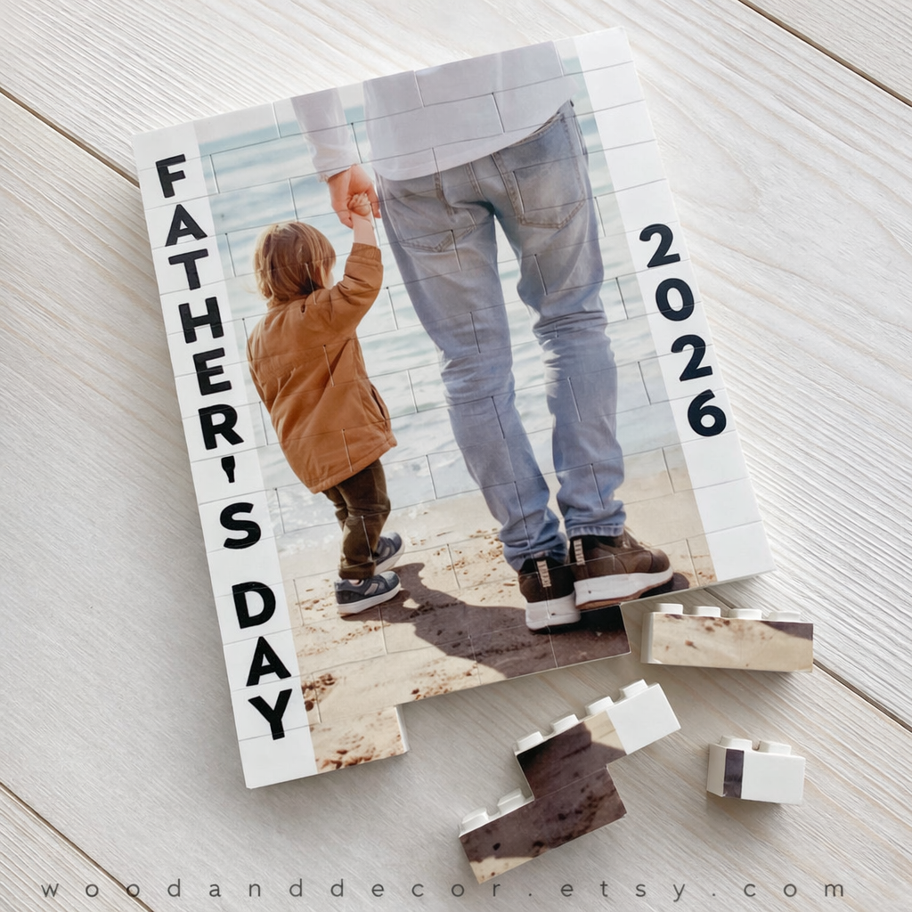 Custom Dad Photo Puzzles Blocks Puzzles - Personalized Picture Puzzle Gifts for Dad - Fathers Day