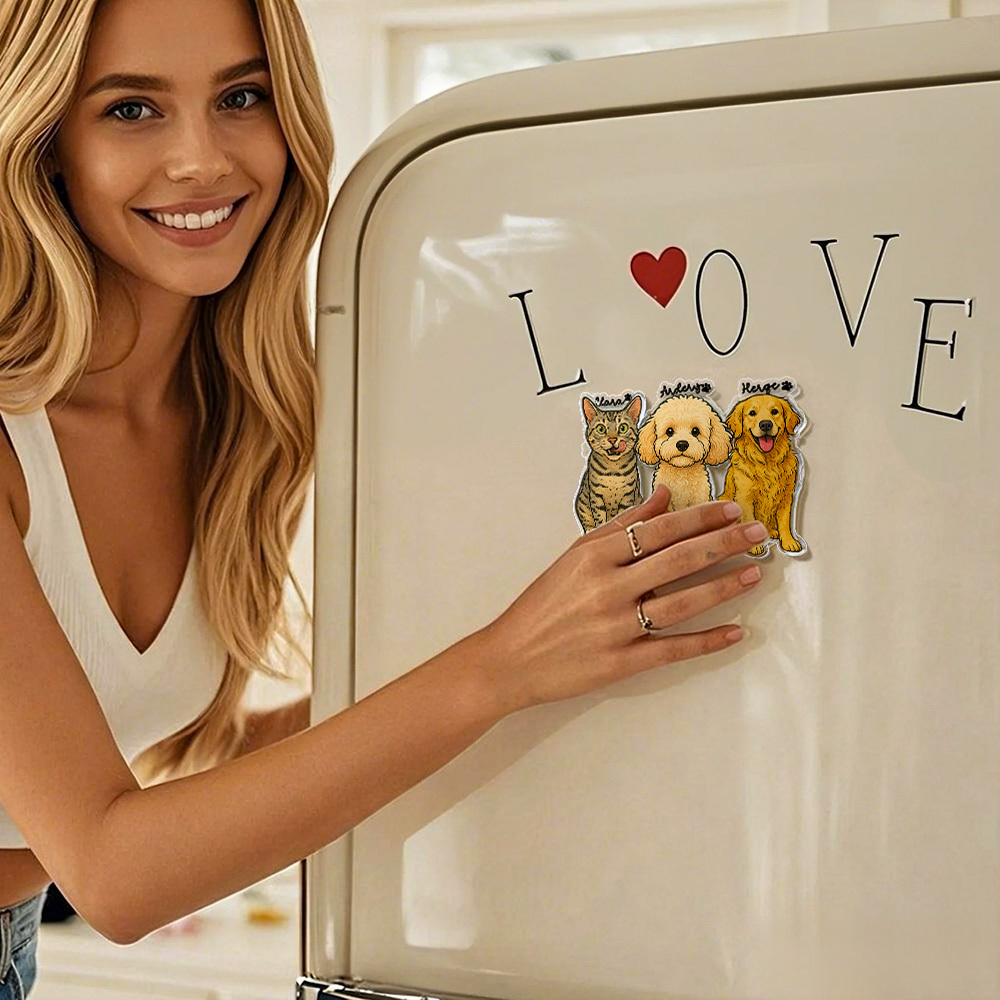 Ímã Acrílico Personalizado de Pet – Presente para Amantes de Cães e Gatos