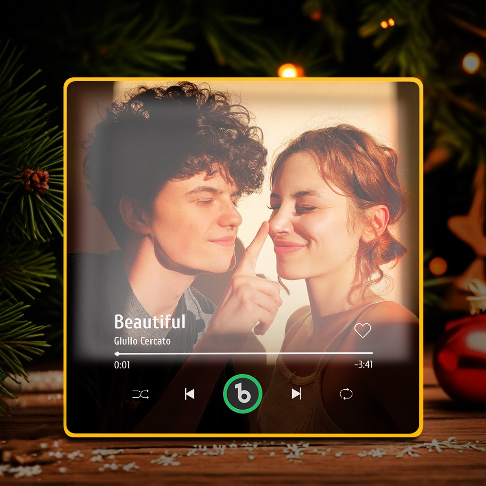 Ímã De Geladeira Personalizado Com Moldura Colorida E Iluminada, Álbum De Música Para Geladeira, Ímã De Parede Musical Que Pode Ser Reproduzido, Presentes De Natal. - CustWitPT