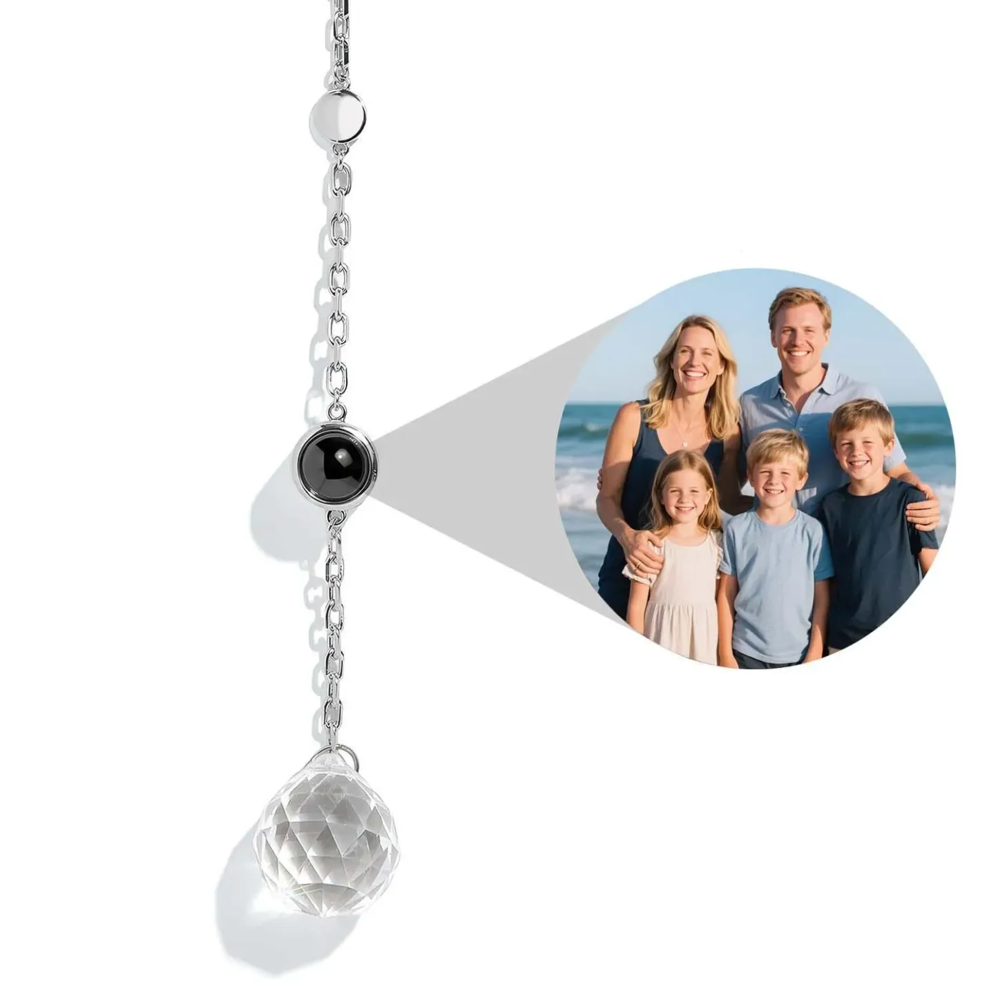 Personalized Sunburst Photo Sun Catcher Projection Ornament Car Decor Anniversary Gift - CustWitUK