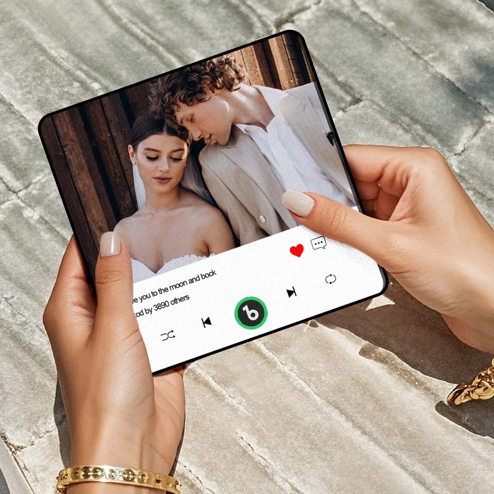 Custom Photo and Text Music Fridge Magnet with Colorful Frame Music Wall Photo Sticker Music Movement That Can Be Played - CustWitUK