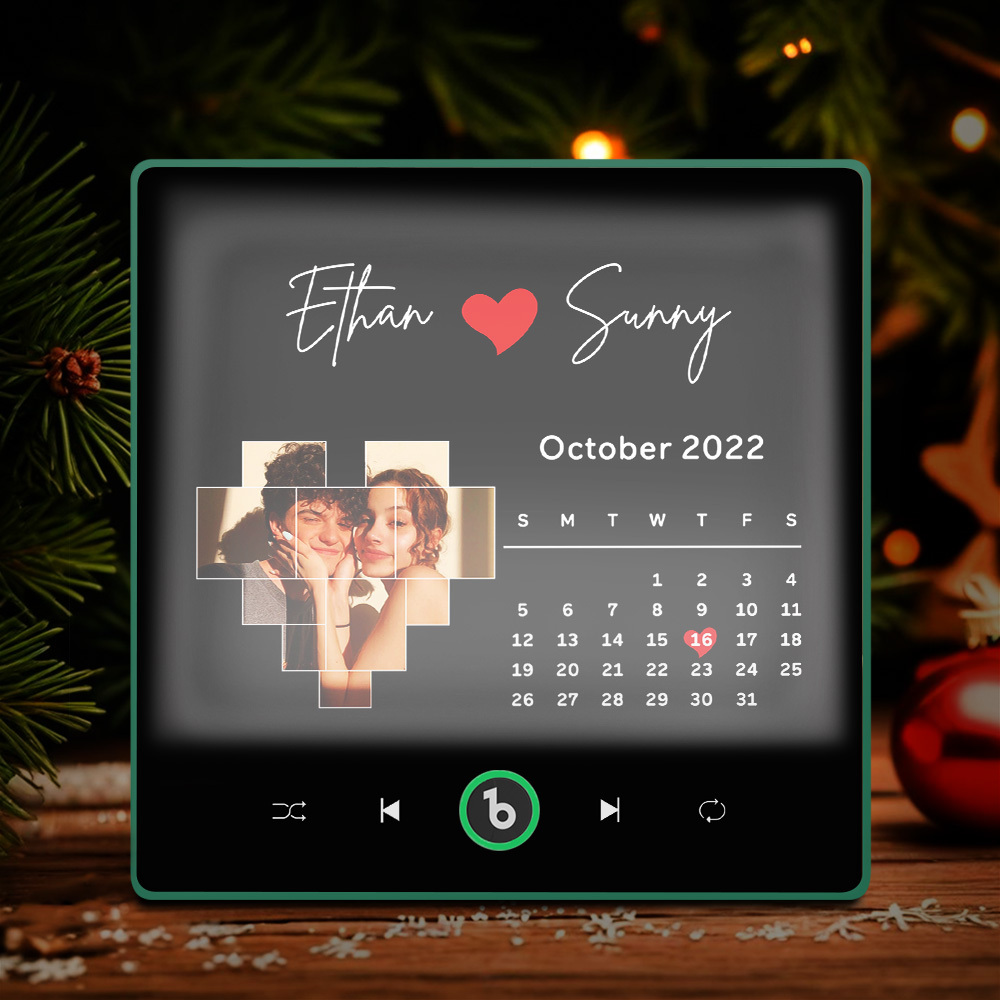 Ímã De Geladeira Musical Personalizado, Novo Modelo 4.5 Com Luz Noturna, Moldura Colorida, Álbum De Música, Ímã De Parede Musical Que Pode Ser Reproduzido, Presentes De Natal. - CustWitPT