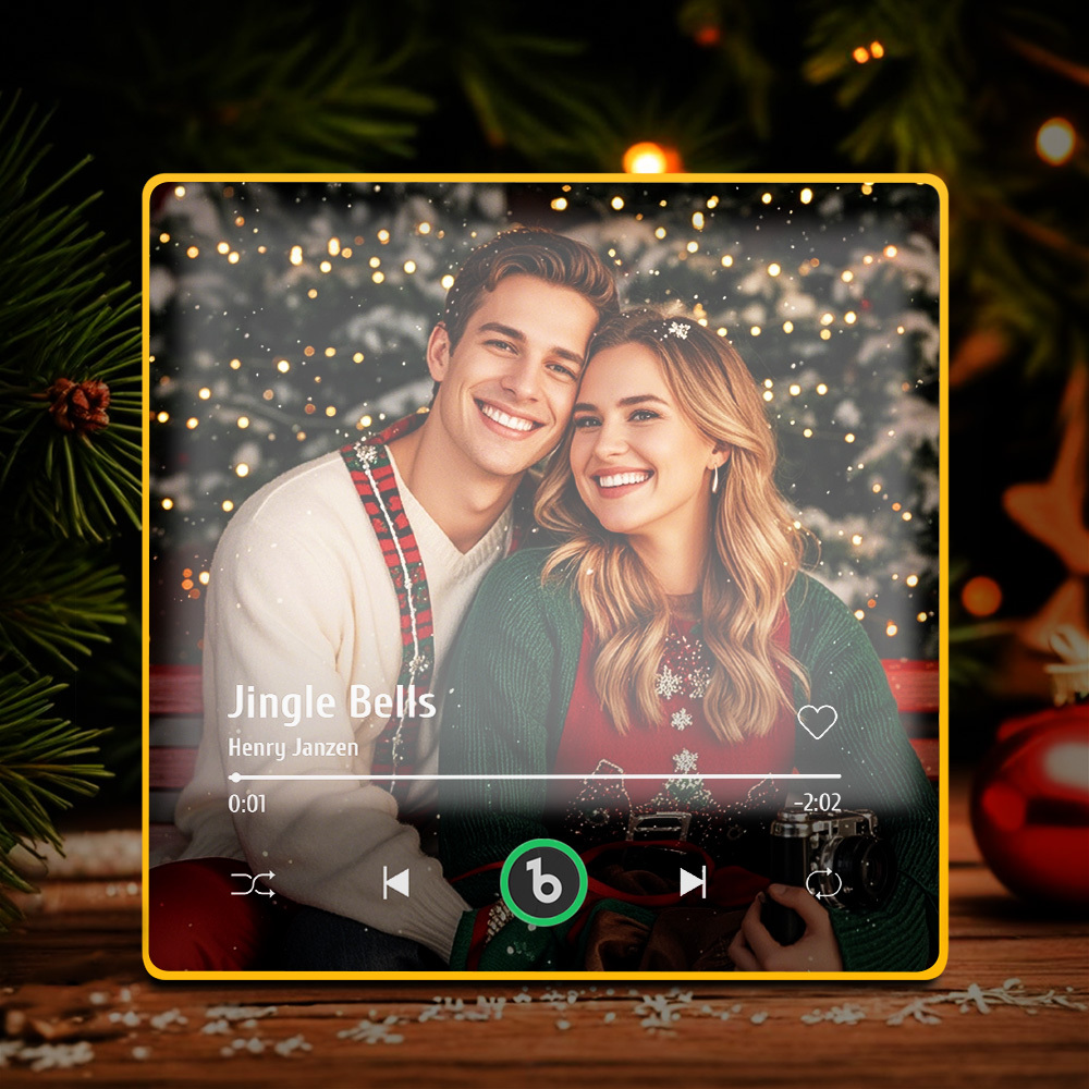 Ímã De Geladeira Musical Personalizado, Novo Modelo 4.5 Com Luz Noturna, Moldura Colorida, Álbum De Música, Ímã De Parede Musical Que Pode Ser Reproduzido, Presentes De Natal. - CustWitPT