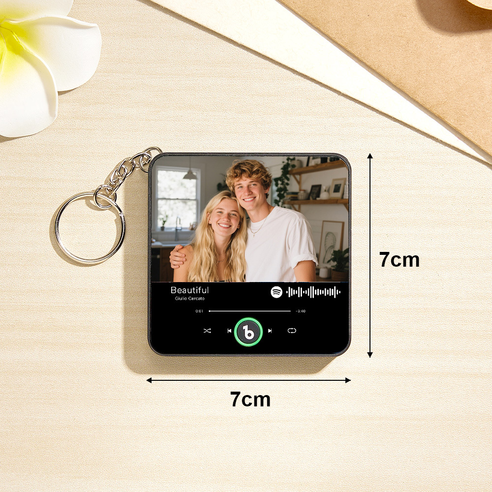 Personalized Song Mini Fridge Magnet Keychain Custom Music Fridge Magnet Spotify Album Mini Fridge Magnet Keychain Anniversary Gifts for Him - CustWitUK