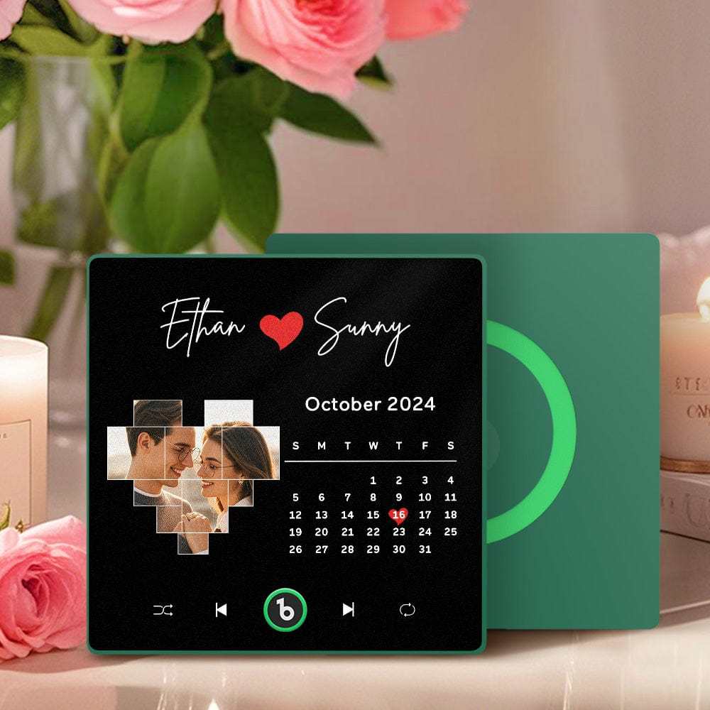 Ímã De Geladeira Musical Personalizado, Calendário Fotográfico Personalizado, Álbum De Fotos Colorido, Ímã De Geladeira, Adesivo De Parede Com Música Que Pode Ser Reproduzido Sem Celular Para Casais - CustWitPT