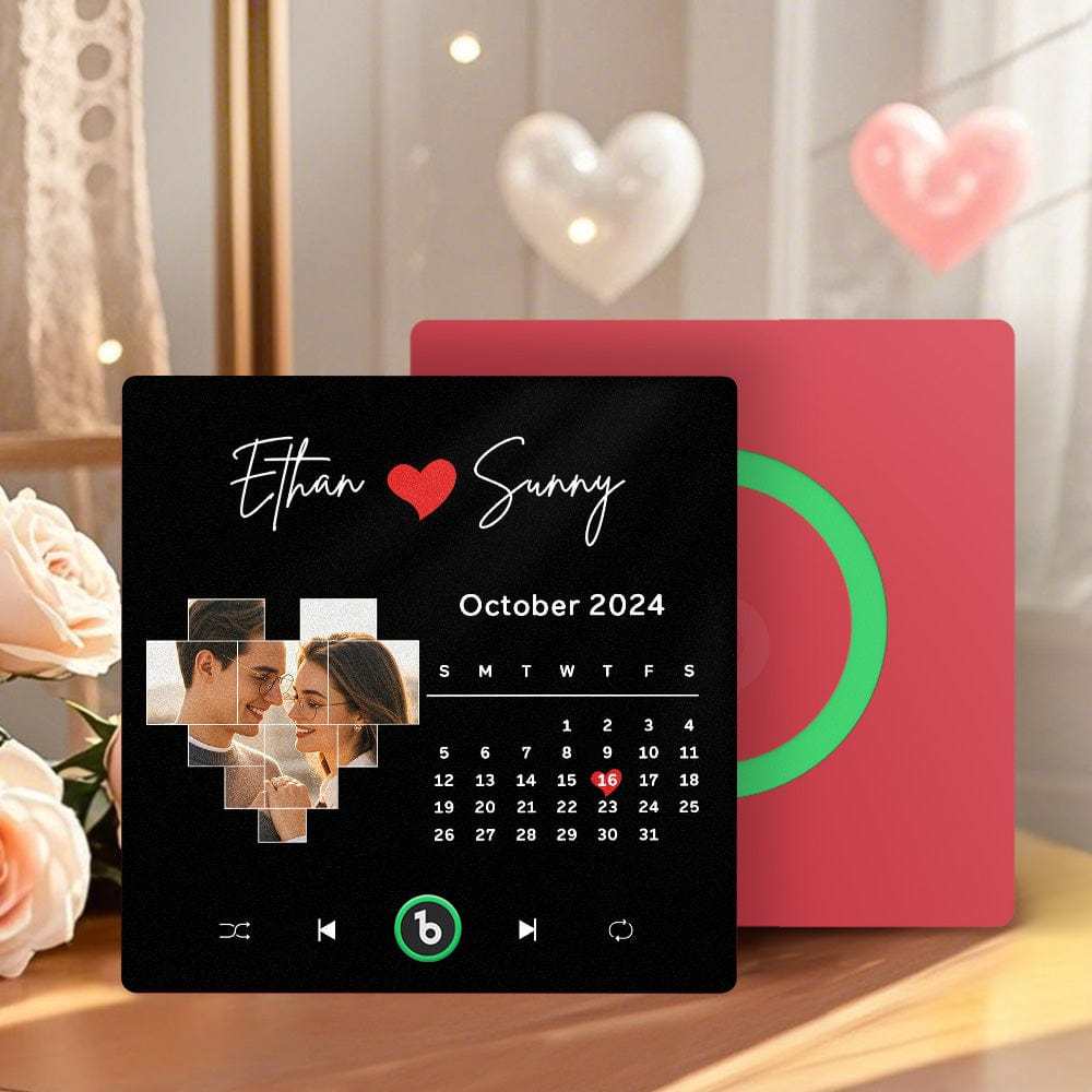 Ímã De Geladeira Musical Personalizado, Calendário Fotográfico Personalizado, Álbum De Fotos Colorido, Ímã De Geladeira, Adesivo De Parede Com Música Que Pode Ser Reproduzido Sem Celular Para Casais - CustWitPT