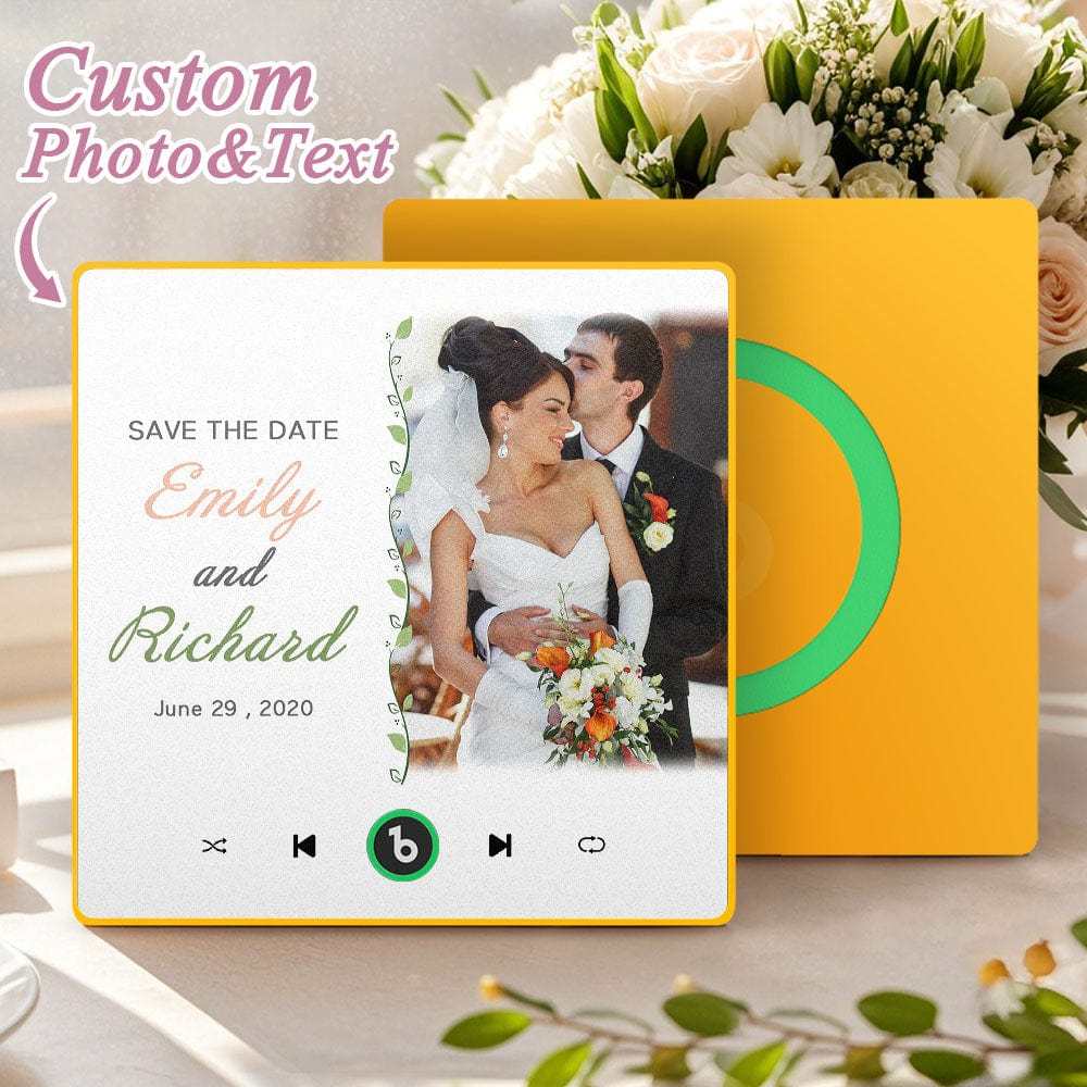 Ímã De Geladeira Musical Personalizado, Presente De Casamento Para Casais, Ímãs Musicais Personalizados Que Podem Tocar Músicas - CustWitPT