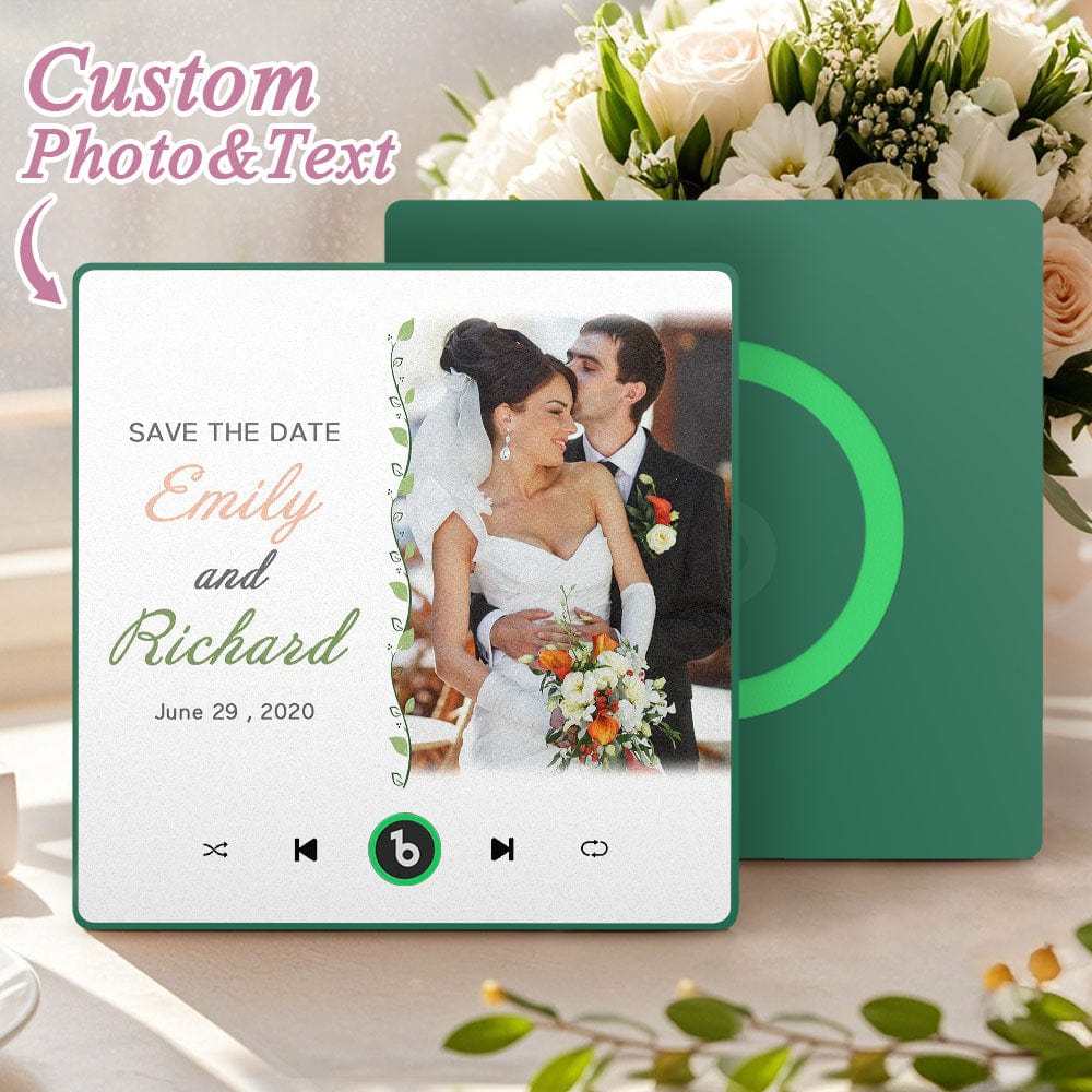 Ímã De Geladeira Musical Personalizado, Presente De Casamento Para Casais, Ímãs Musicais Personalizados Que Podem Tocar Músicas - CustWitPT
