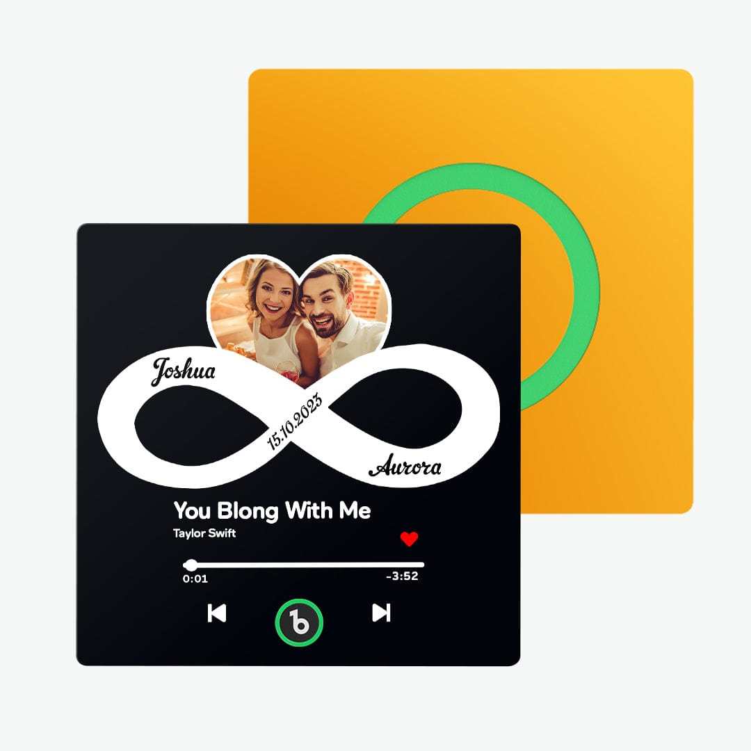 Ímã De Geladeira Personalizado Com Música E Foto E Texto Amor Infinito, Presente Para Casal - CustWitPT