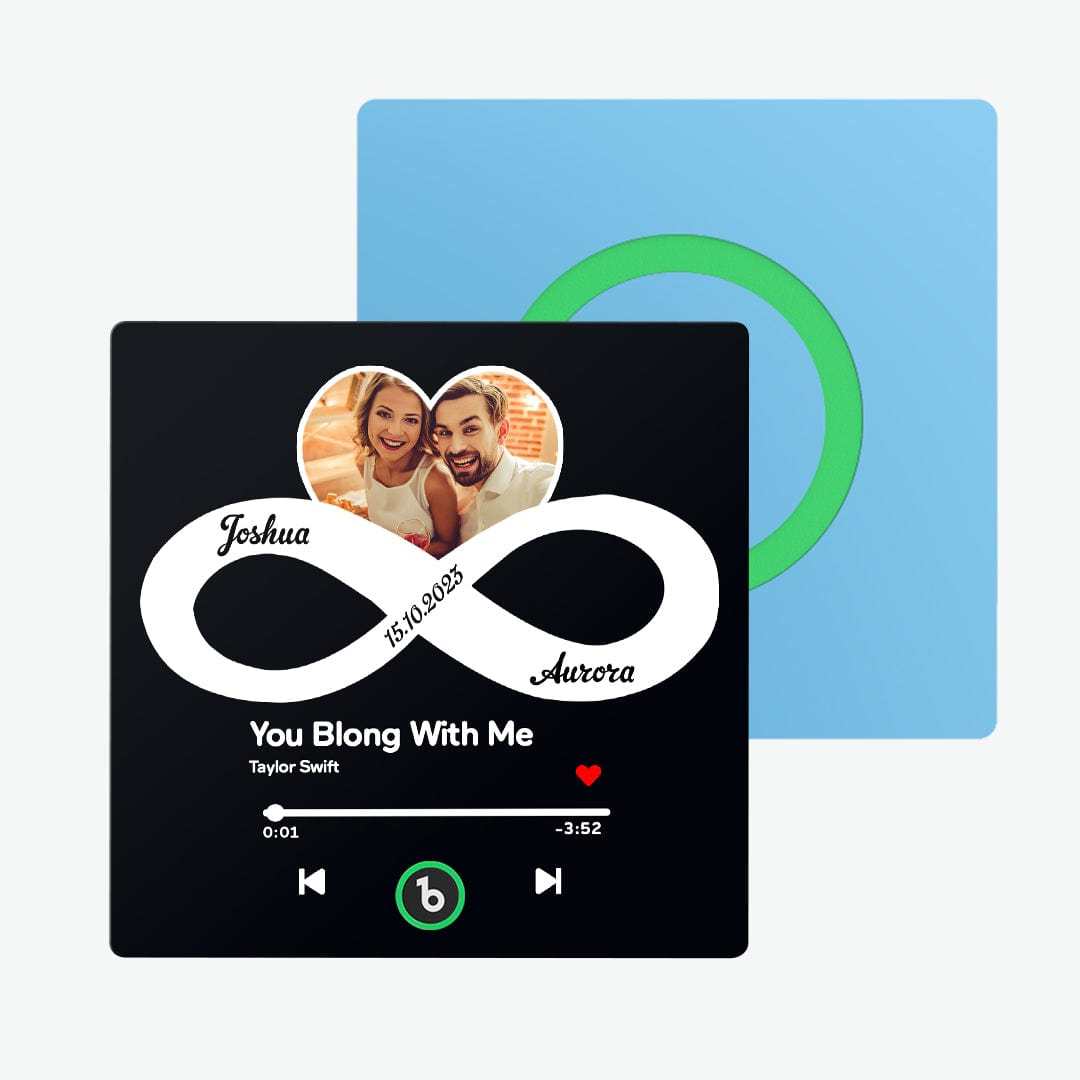 Ímã De Geladeira Personalizado Com Música E Foto E Texto Amor Infinito, Presente Para Casal - CustWitPT