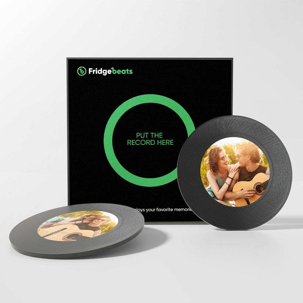 Ímã De Geladeira Com Música E Foto Personalizado, Pode Personalizar De 1 A 6 Vinis E Músicas - CustWitPT