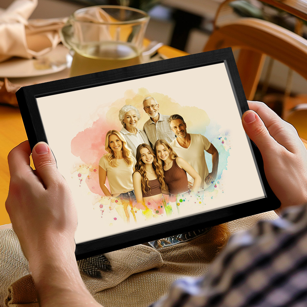 Decoração Personalizada Para Combinar Fotos De Família, Combinar Fotos Em Retrato De Família, Presente Memorial Personalizado, Presente Para O Dia Dos Pais - CustWitPT