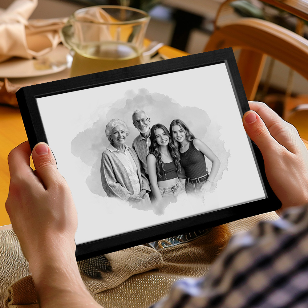 Decoração Personalizada Para Combinar Fotos De Família, Combinar Fotos Em Retrato De Família, Presente Memorial Personalizado, Presente Para O Dia Dos Pais - CustWitPT