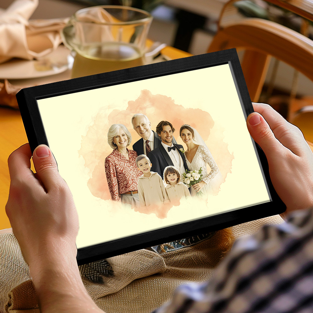 Decoração Personalizada Para Combinar Fotos De Família, Combinar Fotos Em Retrato De Família, Presente Memorial Personalizado, Presente Para O Dia Dos Pais - CustWitPT