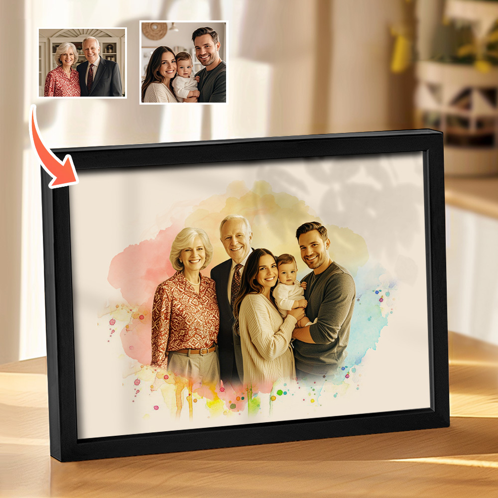 Decoração Personalizada Para Combinar Fotos De Família, Combinar Fotos Em Retrato De Família, Presente Memorial Personalizado, Presente Para O Dia Dos Pais - CustWitPT