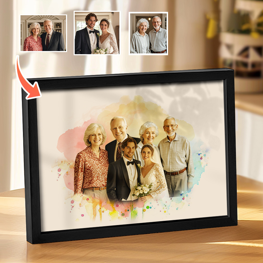 Decoração Personalizada Para Combinar Fotos De Família, Combinar Fotos Em Retrato De Família, Presente Memorial Personalizado, Presente Para O Dia Dos Pais - CustWitPT