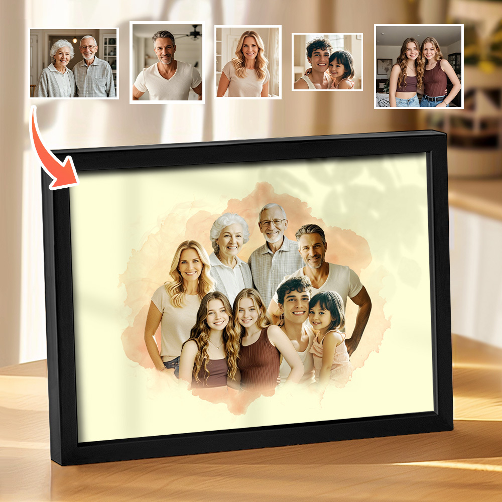 Decoração Personalizada Para Combinar Fotos De Família, Combinar Fotos Em Retrato De Família, Presente Memorial Personalizado, Presente Para O Dia Dos Pais - CustWitPT