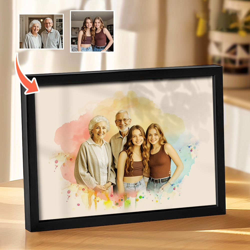 Decoração Personalizada Para Combinar Fotos De Família, Combinar Fotos Em Retrato De Família, Presente Memorial Personalizado, Presente Para O Dia Dos Pais - CustWitPT