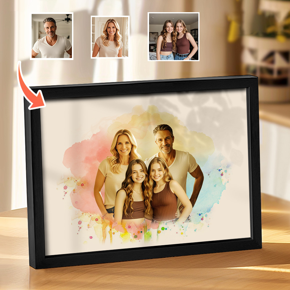 Decoração Personalizada Para Combinar Fotos De Família, Combinar Fotos Em Retrato De Família, Presente Memorial Personalizado, Presente Para O Dia Dos Pais - CustWitPT