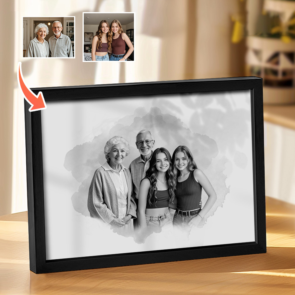 Decoração Personalizada Para Combinar Fotos De Família, Combinar Fotos Em Retrato De Família, Presente Memorial Personalizado, Presente Para O Dia Dos Pais - CustWitPT