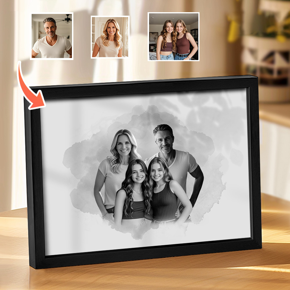 Decoração Personalizada Para Combinar Fotos De Família, Combinar Fotos Em Retrato De Família, Presente Memorial Personalizado, Presente Para O Dia Dos Pais - CustWitPT