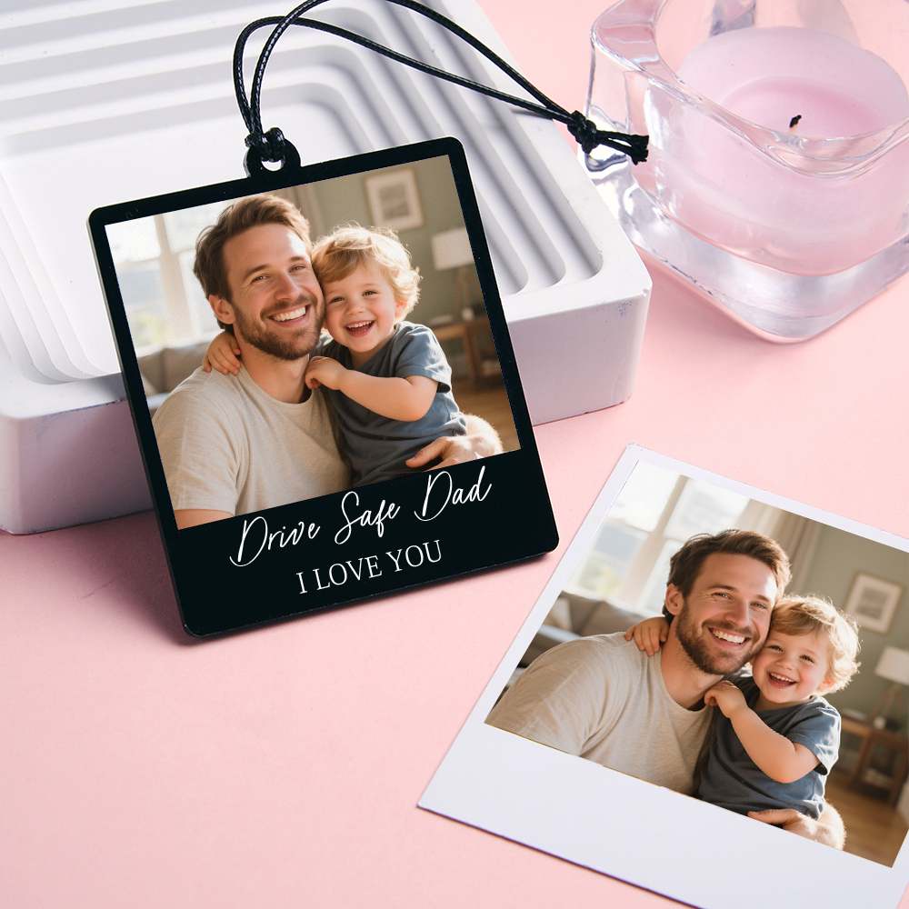 Enfeite De Carro Personalizado Com Foto E Texto, Presente Personalizado Para Família E Amigos, Enfeite De Carro Com Direção Segura, Presentes Para O Dia Dos Pais - CustWitPT