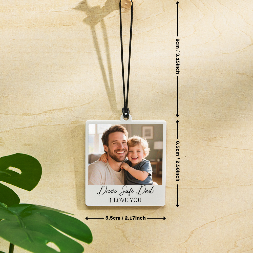 Enfeite De Carro Personalizado Com Foto E Texto, Presente Personalizado Para Família E Amigos, Enfeite De Carro Com Direção Segura, Presentes Para O Dia Dos Pais - CustWitPT