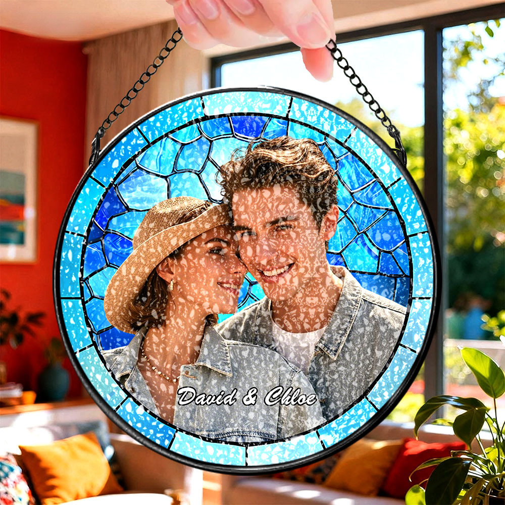 Vitral Personalizado Com Retrato De Família, Enfeite De Janela Com Foto Comemorativa, Presente De Lembrança/condolências Para Mãe/avó/família. - CustWitPT