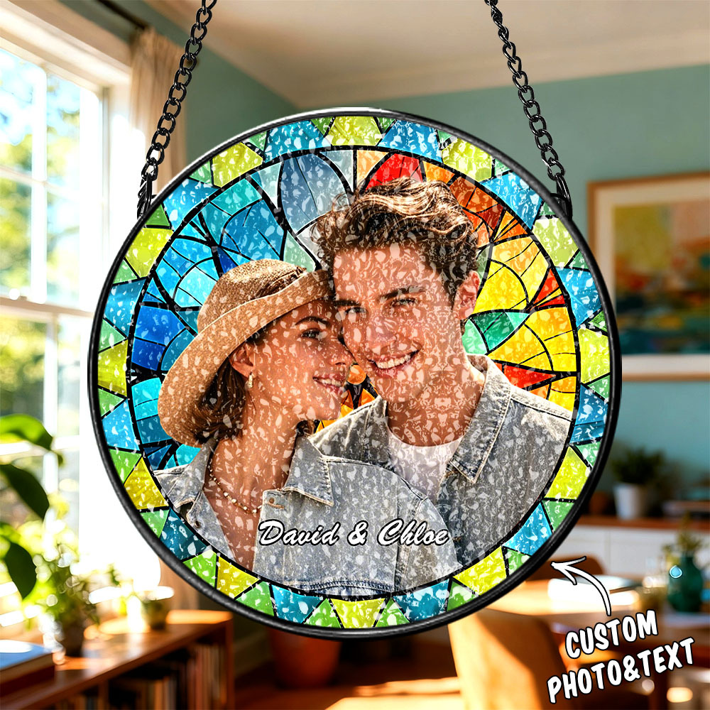 Vitral Personalizado Com Retrato De Família, Enfeite De Janela Com Foto Comemorativa, Presente De Lembrança/condolências Para Mãe/avó/família. - CustWitPT