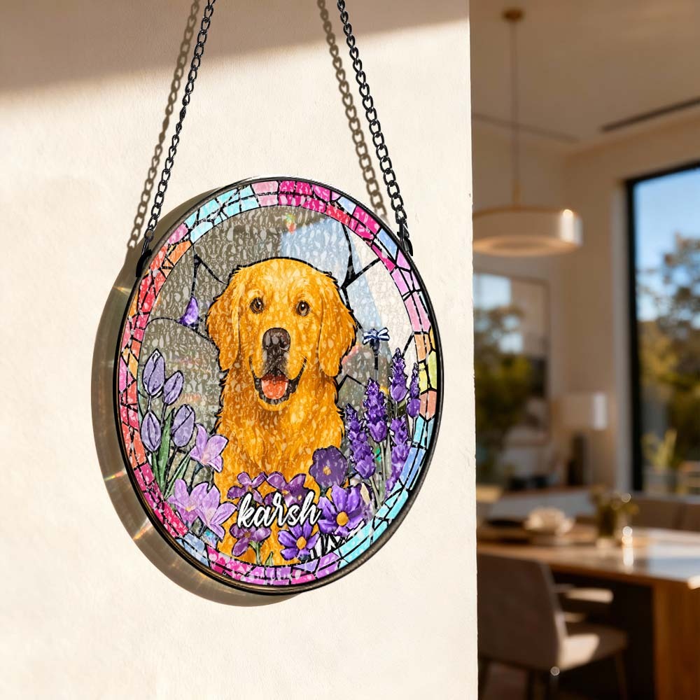 Vitral Personalizado Com Retrato De Cachorro, Presente Memorial Para Animais De Estimação, Presente Em Homenagem A Cachorros E Animais De Estimação. - CustWitPT