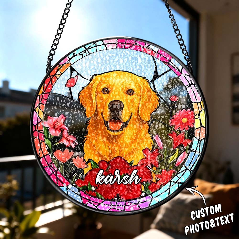 Vitral Personalizado Com Retrato De Cachorro, Presente Memorial Para Animais De Estimação, Presente Em Homenagem A Cachorros E Animais De Estimação. - CustWitPT