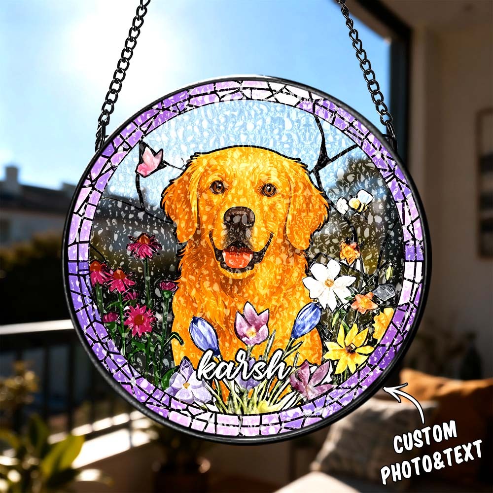 Vitral Personalizado Com Retrato De Cachorro, Presente Memorial Para Animais De Estimação, Presente Em Homenagem A Cachorros E Animais De Estimação. - CustWitPT