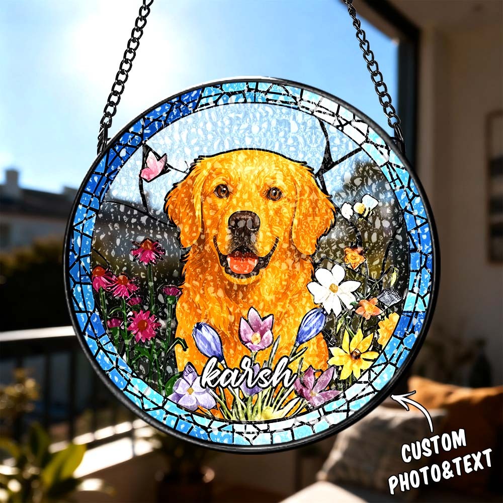 Vitral Personalizado Com Retrato De Cachorro, Presente Memorial Para Animais De Estimação, Presente Em Homenagem A Cachorros E Animais De Estimação. - CustWitPT