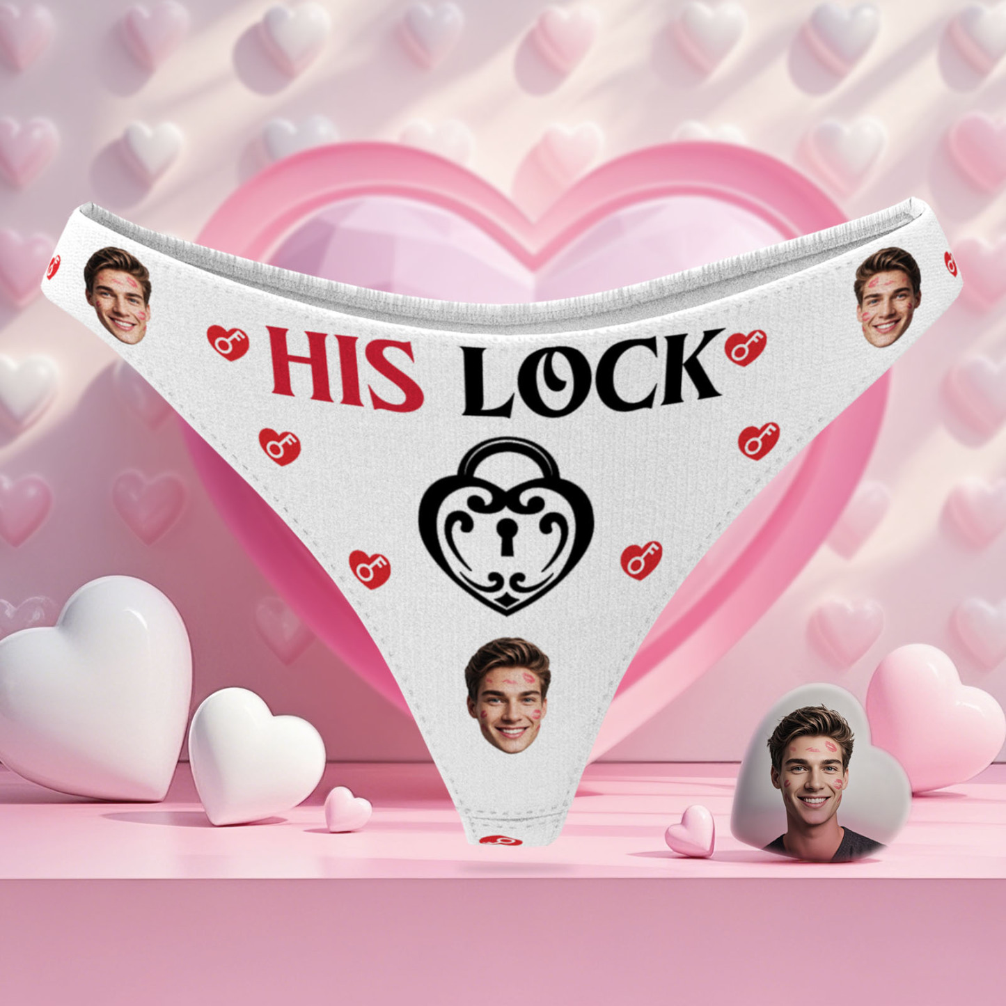 Custom Photo Panties Personalized His Lock Women's Underwear Valentine's Gift for Girlfriend