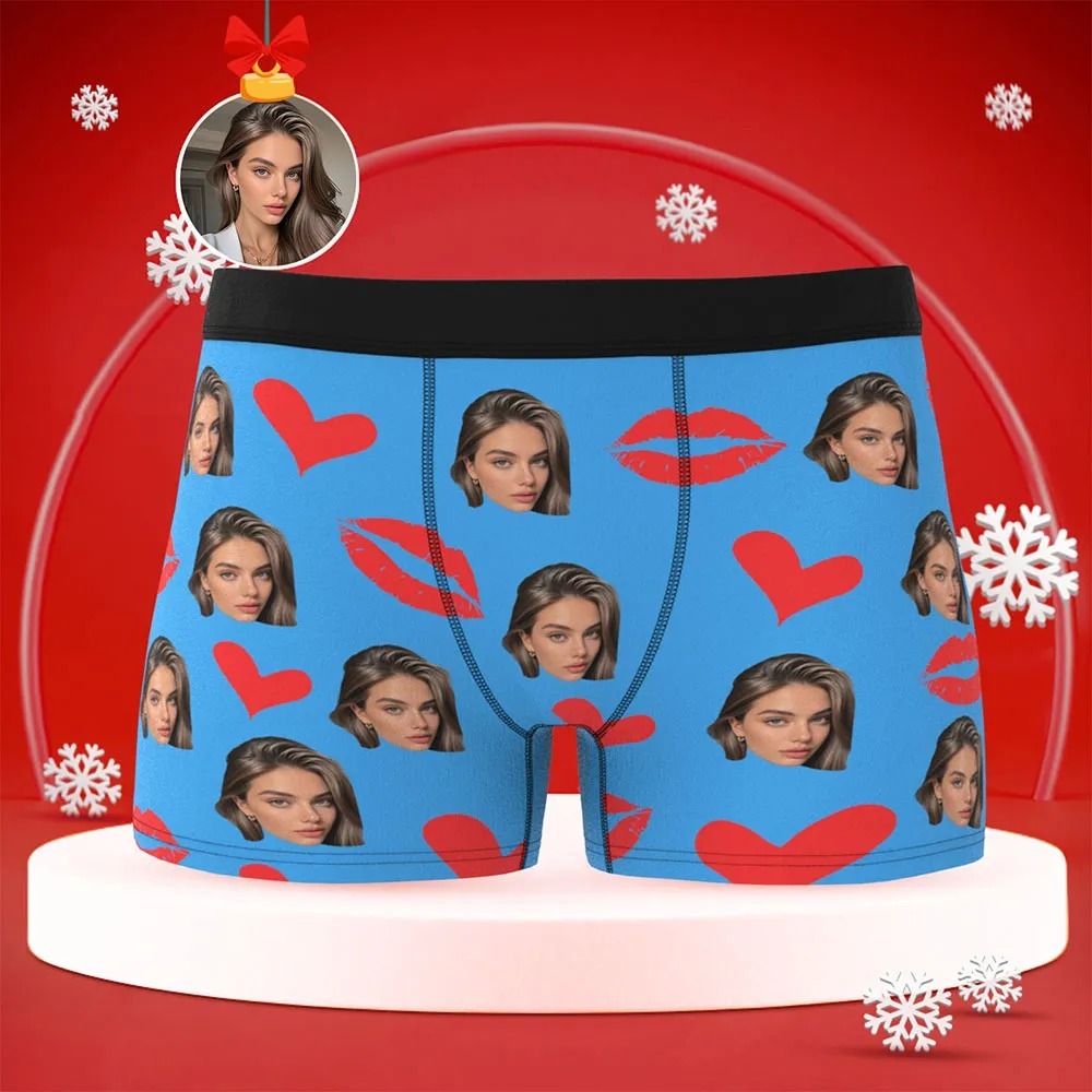 Personalized Red Lips, Custom Underwear, Custom Photo Underwear, Custom Photo Christmas Panties