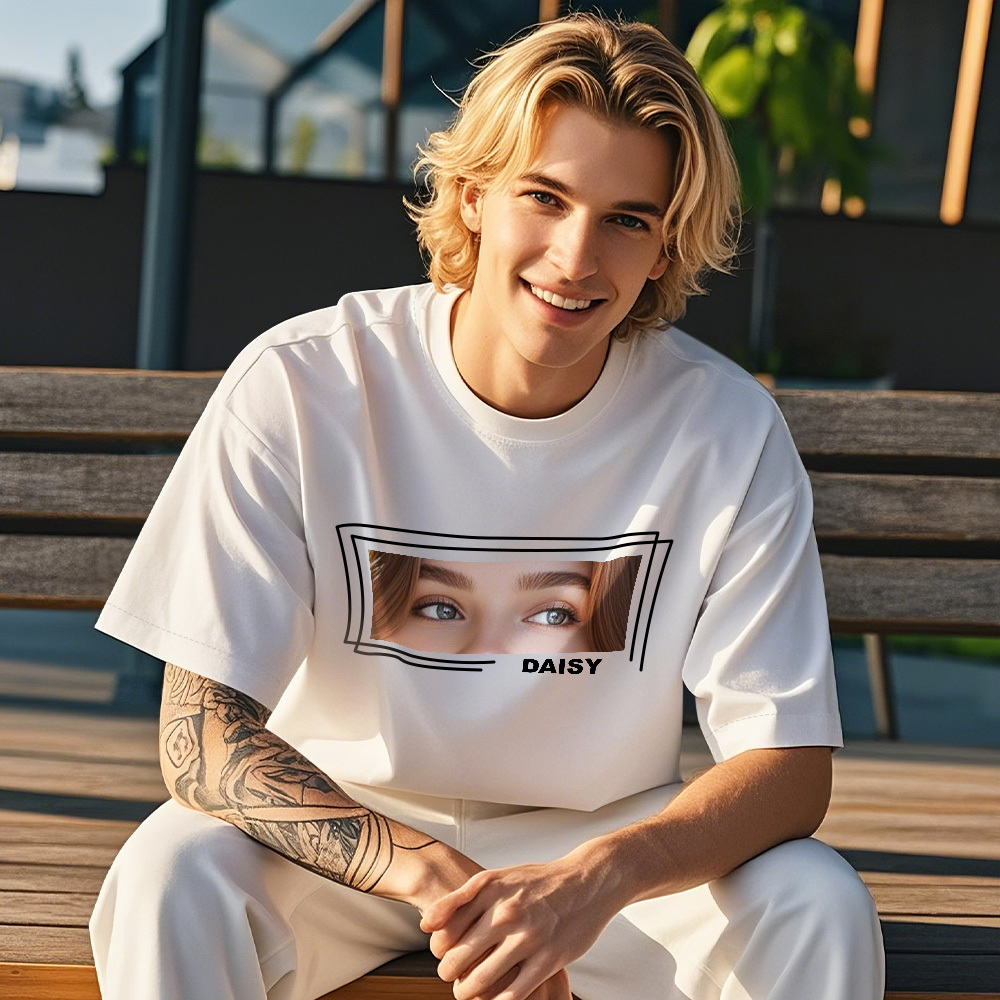 Olhos Personalizados Com Capuz, Camiseta Com Olhos De Alguém Querido, Arte De Olhos Personalizada, Esboço De Arte De Olhos Exclusivo Com Foto, Presente Para Ela - CustWitPT