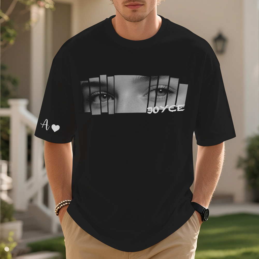 Camiseta Olhos Personalizados Camiseta Olhos De Namorada Foto E Nome Personalizados - CustWitPT
