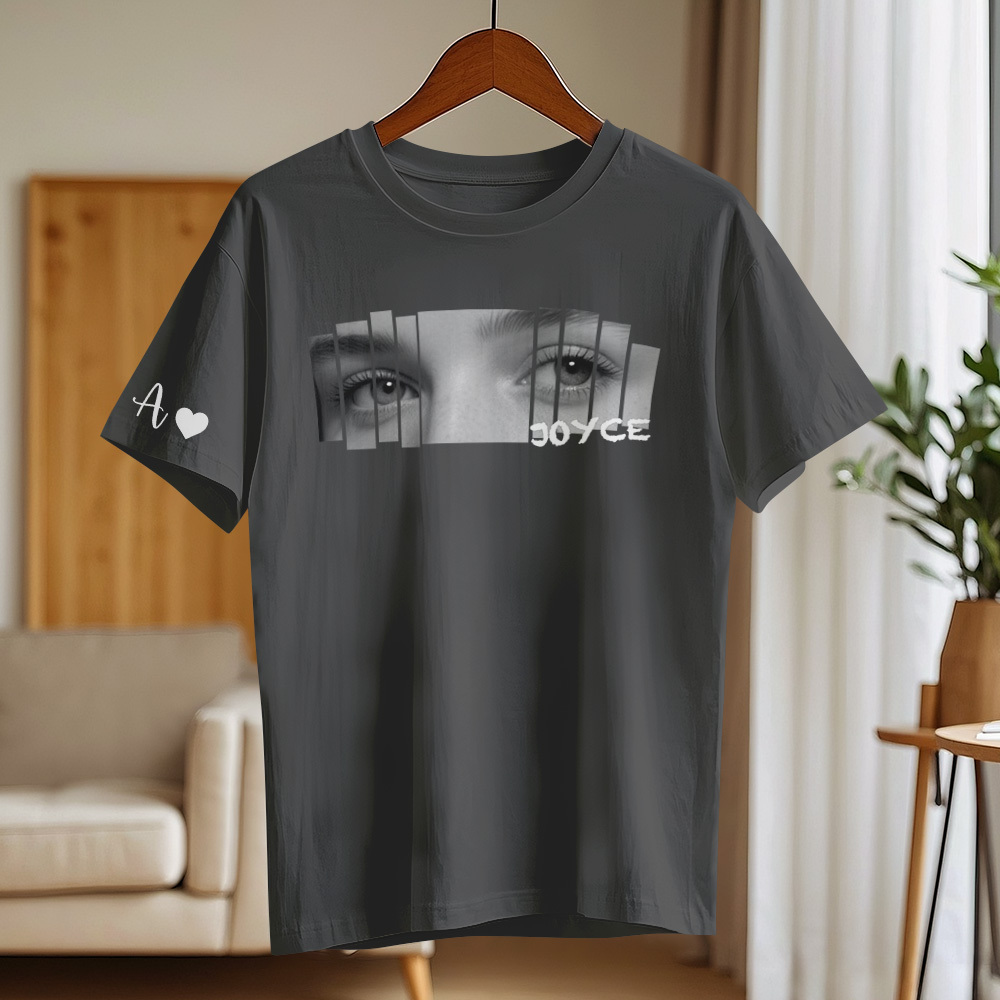 Camiseta Olhos Personalizados Camiseta Olhos De Namorada Foto E Nome Personalizados - CustWitPT