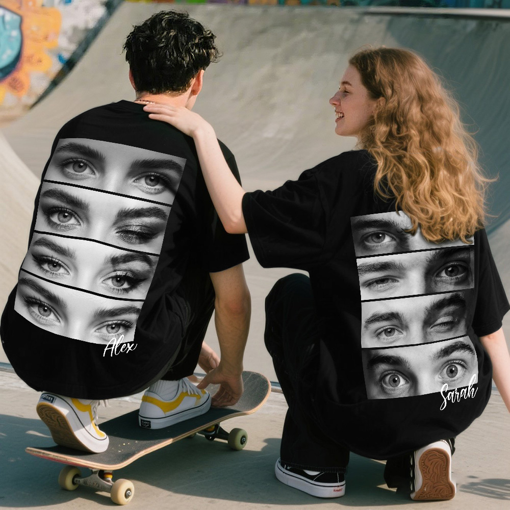 Custom Eyes Graphic T-Shirt - Unique Artistic Design for Fashion Lovers