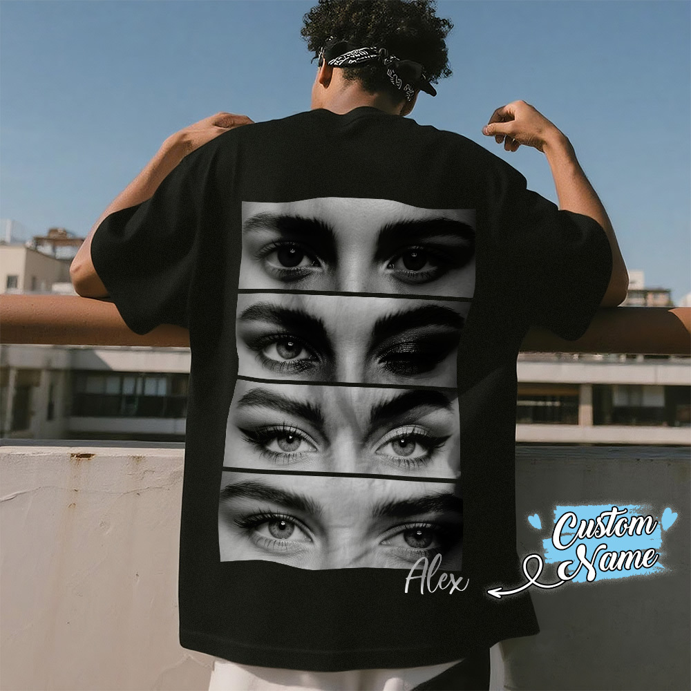 Custom Eyes Graphic T-Shirt - Unique Artistic Design for Fashion Lovers