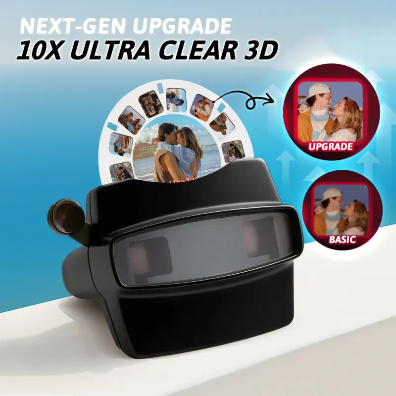 Custom Upgrade 3D Viewfinder and Reel – Personalized Gift with your own photos Text and Photo Viewer Multiple Films Available Valentine's Day Gifts