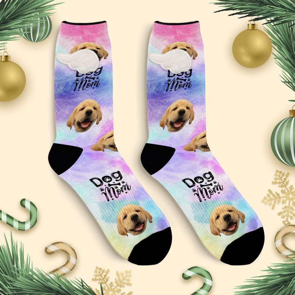 Meias Personalizadas Com Rosto De Cachorro E Asas Magnéticas 3d Para Mães De Cachorros Amantes De Animais De Estimação - CustWitPT