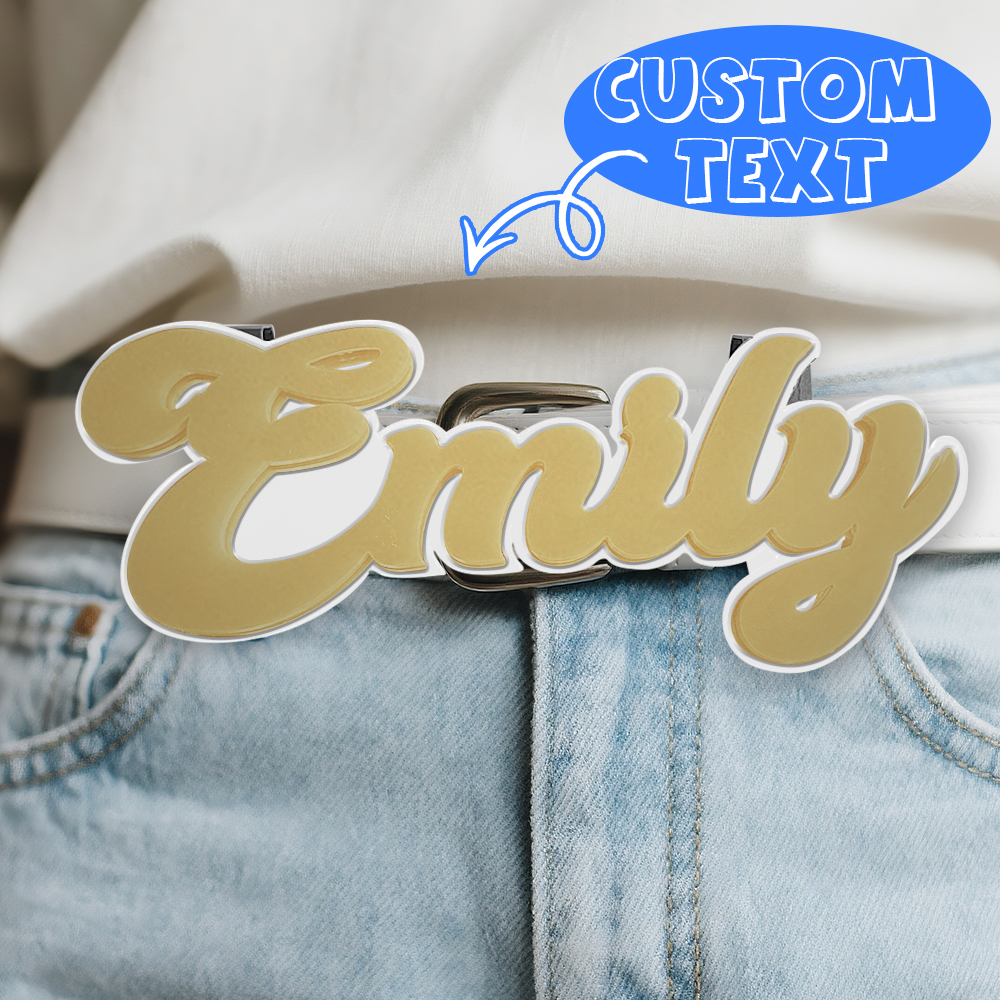 Fivela De Cinto Com Placa De Identificação Personalizada, Fecho De Cinto Personalizado, Clipe De Cinto Impressionante - CustWitPT