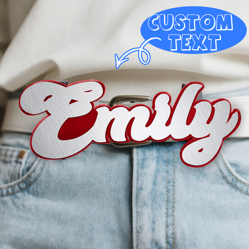 Fivela De Cinto Com Placa De Identificação Personalizada, Fecho De Cinto Personalizado, Clipe De Cinto Impressionante - CustWitPT