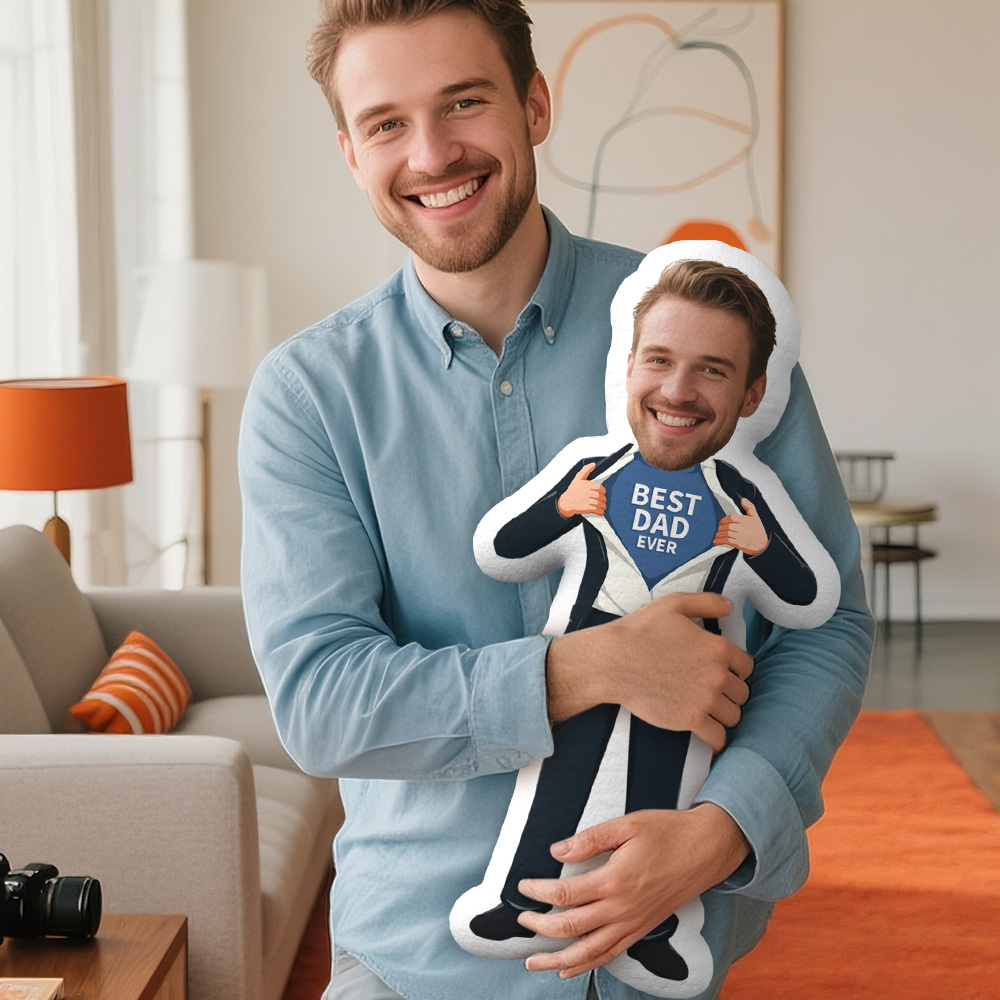 Custom Shaped Photo Pillow Best Dad Ever Minime Pillow Father's Day Gift