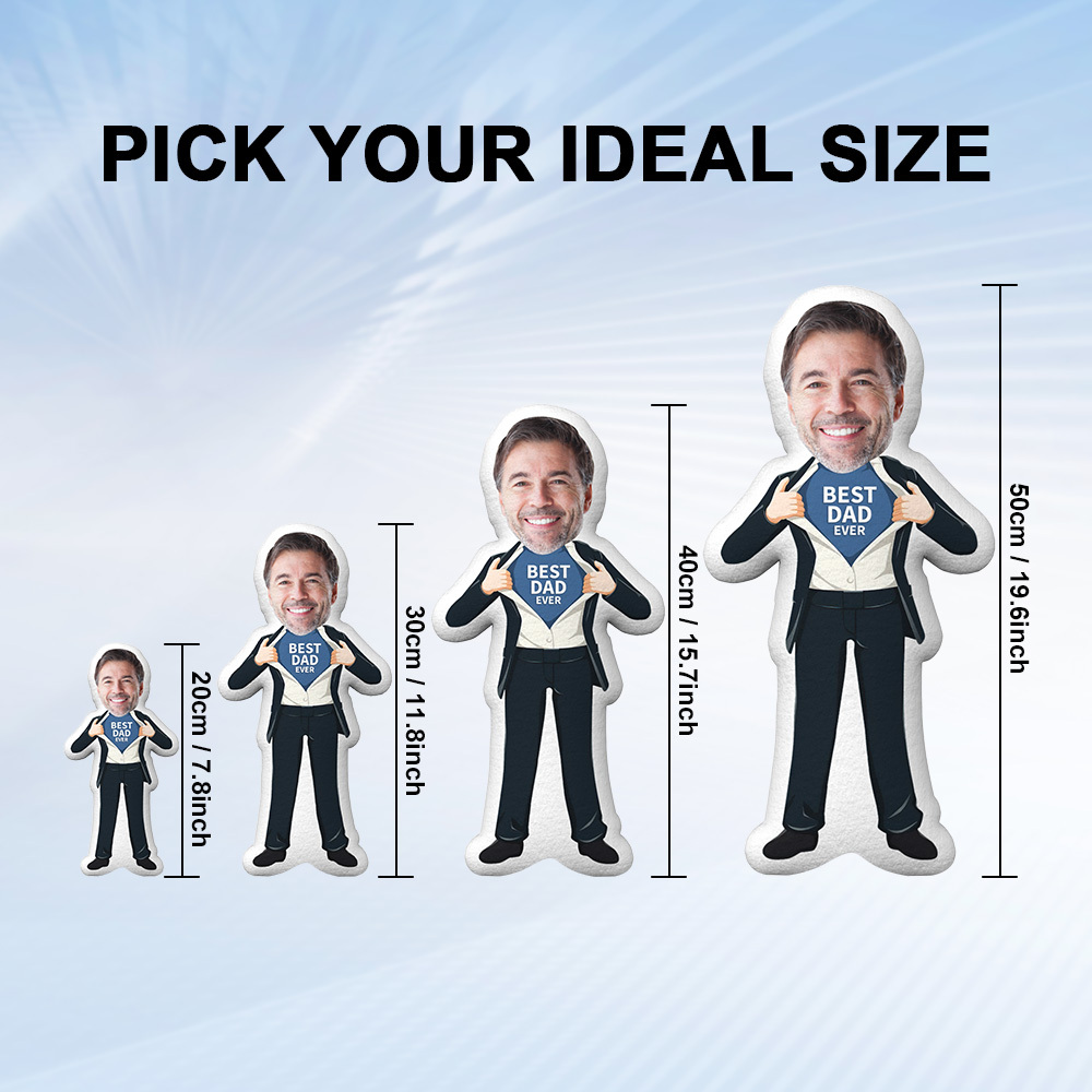 Custom Shaped Photo Pillow Best Dad Ever Minime Pillow Father's Day Gift