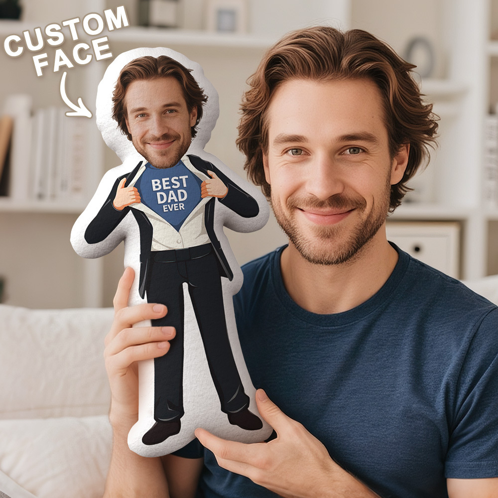 Custom Shaped Photo Pillow Best Dad Ever Minime Pillow Father's Day Gift