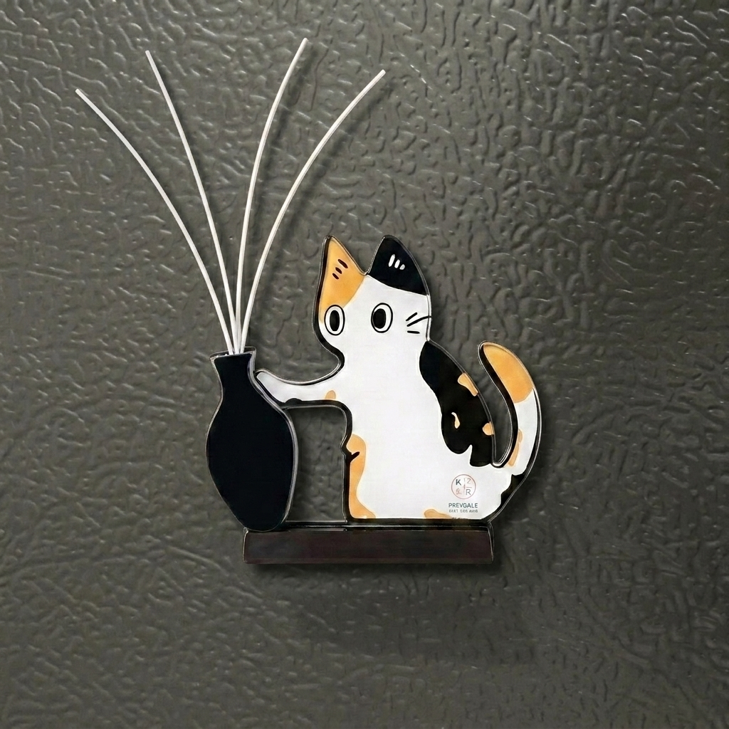 Coletor De Bigode De Gato Feito à Mão – Suporte Magnético Acrílico Para Geladeira | Mini Lembrança, Lembrança Para Animais De Estimação, Presente Para Amantes De Gatos - CustWitPT