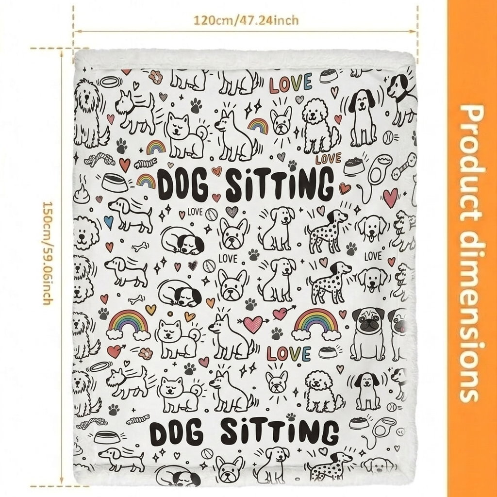 Cobertor De Desenho Diy Doodle Gatos E Cães Cobertores Para Animais De Estimação, Cobertores De Arte Laváveis ​​personalizáveis ​​para Amantes De Gatos - CustWitPT